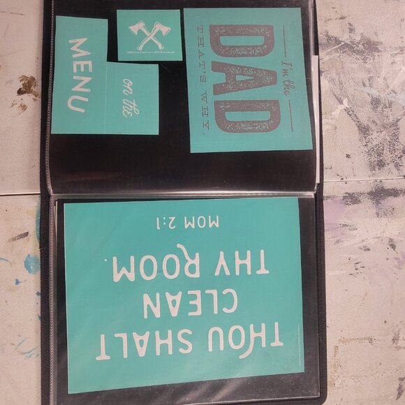 Bundle 7 ~ Reusable Silk Screen Stencils ~ 10 x 13 Binder ~Mom, Dad, Pets - Picture 14 of 16